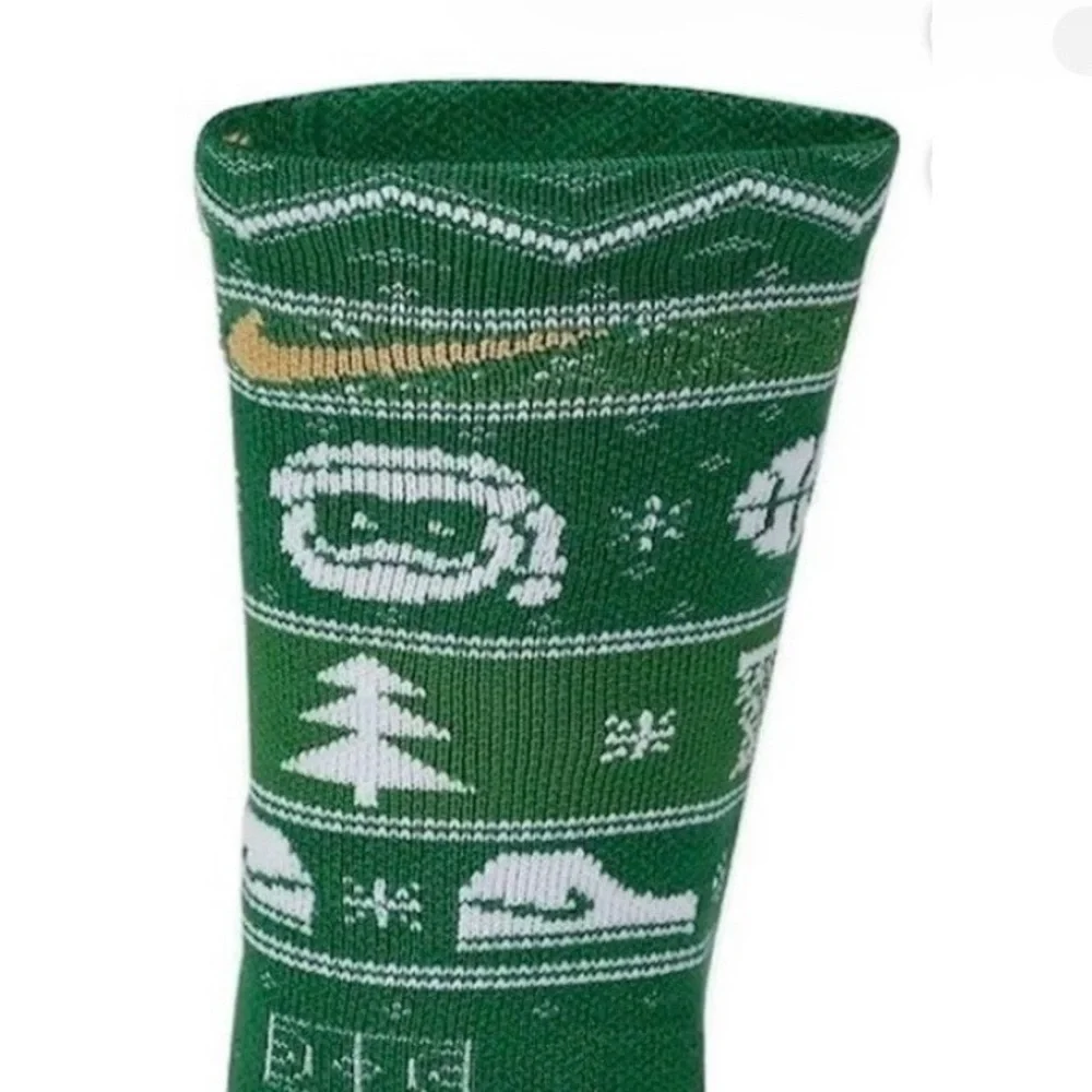Nike Elite Holiday‎ Basketball Green Crew Socks Boy’s Girl’s Swoosh Child/Youth